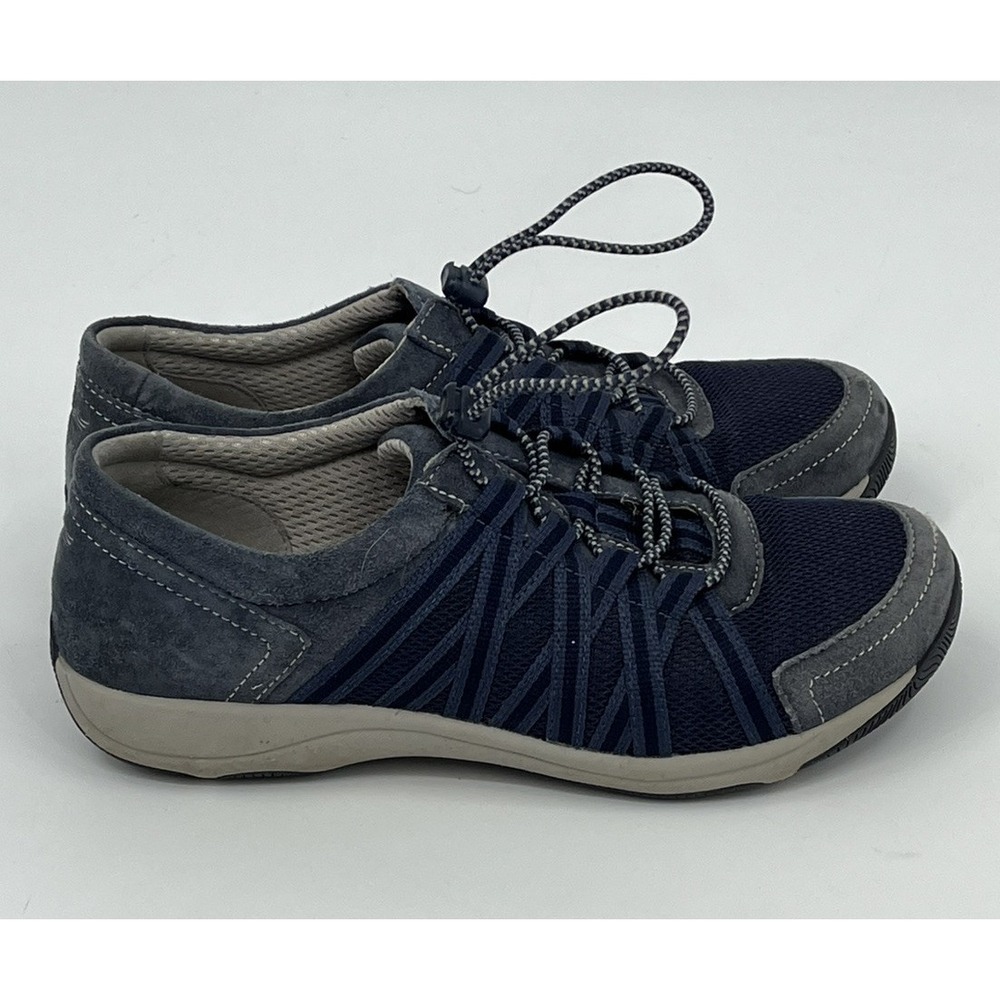 Dansko Honor Sneakers Shoes Womens 37 6.5 Blue Suede Slip On Comfort Bungie